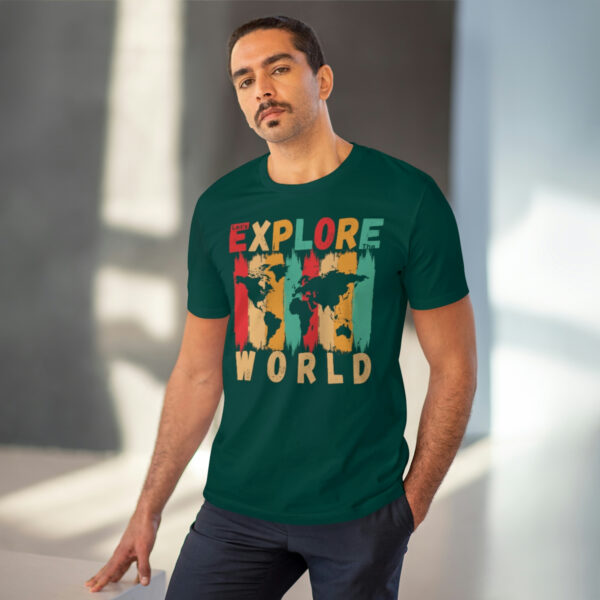 Lets Explore The World Organic T-shirt - Unisex - Glazed Green - Image 5