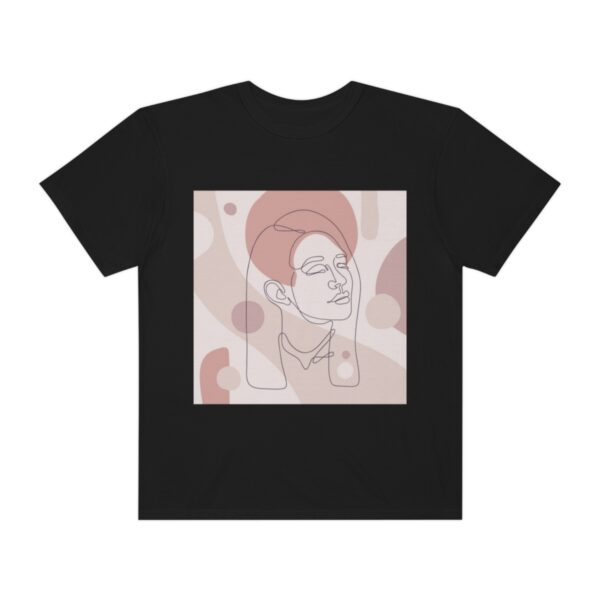 Women's One Line Art Printed T-shirt - Black - Image 2