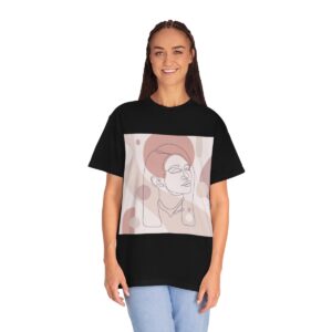 Women's One Line Art Printed T-shirt - Black