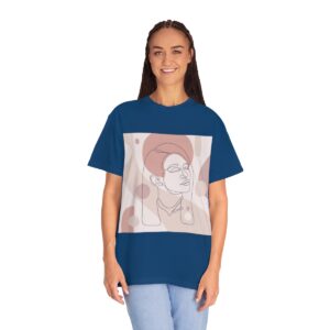 Women's One Line Art Printed T-shirt - Navy
