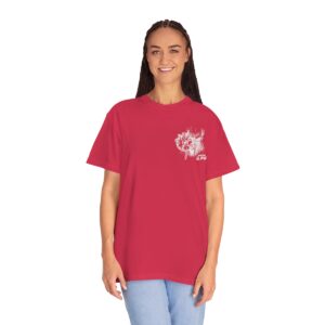 Women's Back Printed Skull Time T-shirt - Red