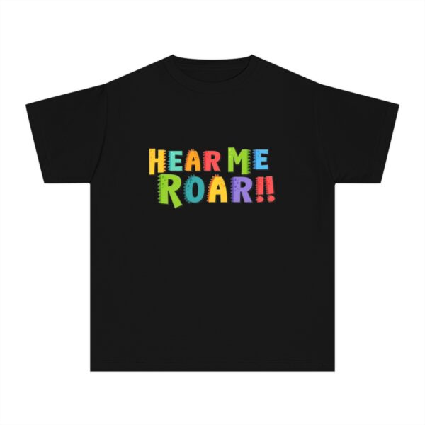 Kid's Hear Me Roar Printed T-shirt - Black - Image 2