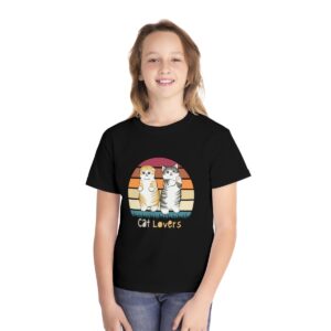 Kid's Cat Lover Printed T-shirt - Black