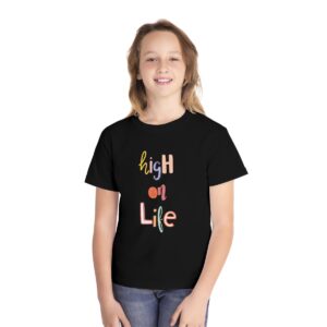 Kid's Black High On Life Printed T-shirt