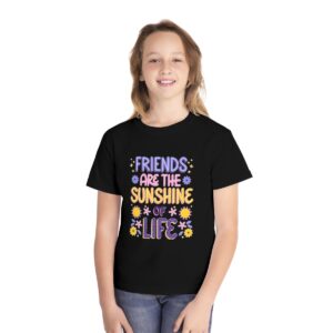 Kid's Friends Are Sunshine Printed T-shirt - Black