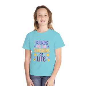 Kid's Friends Are Sunshine Printed T-shirt - Lagoon Blue