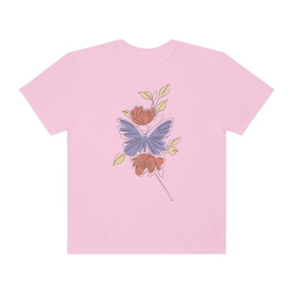 Women's One Line Flower Art Printed T-shirt - Blossom - Image 2