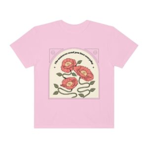 Women's One Line Flower Art Printed T-shirt - Blossom