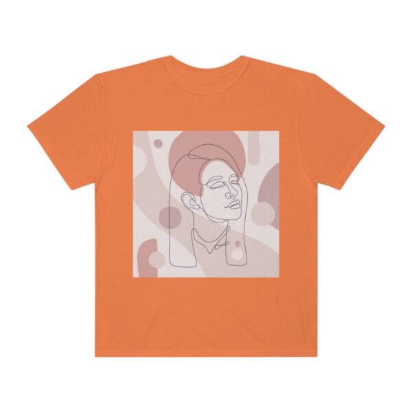 Women's One Line Art Printed T-shirt - Burnt Orange - Image 2
