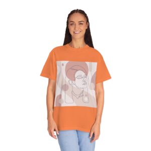 Women's One Line Art Printed T-shirt - Burnt Orange