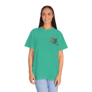 Women's Back Printed Skull Time T-shirt - Grass