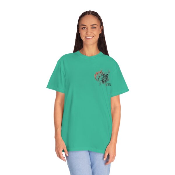 Women's Back Printed Skull Time T-shirt - Grass