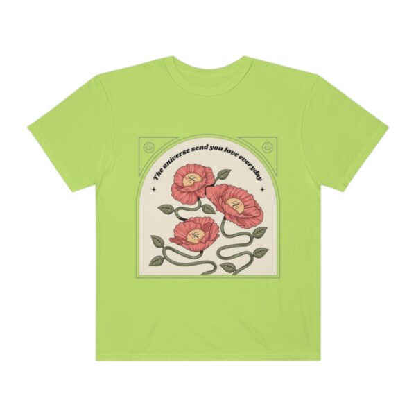 Women's One Line Flower Art Printed T-shirt - Kiwi - Image 2