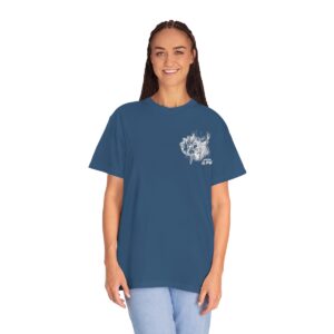 Women's Back Printed Skull Time T-shirt - True Navy