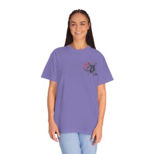 Women's Back Printed Skull Time T-shirt - Violet
