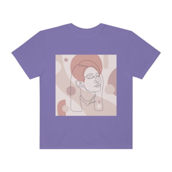 Women's One Line Art Printed T-shirt - Violet - Image 2
