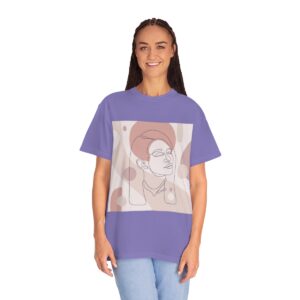 Women's One Line Art Printed T-shirt - Violet