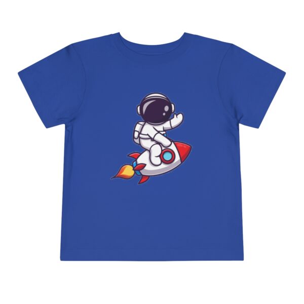 Kid's Astronaut and Rocket Printed T-shirt - True Royal - Image 2