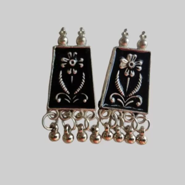grabwhole Oxidised Silver, Alloy Silver, Black Jewel Set (Pack of 1)
