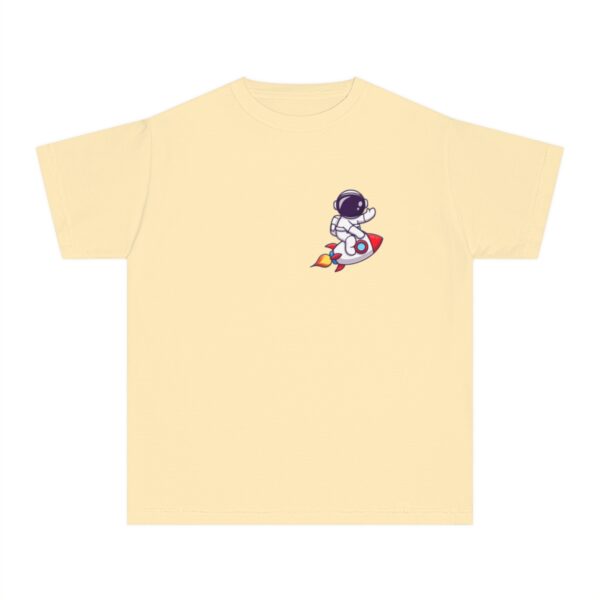 Kid's Astronaut and Rocket Back Printed T-shirt - Butter - Image 2