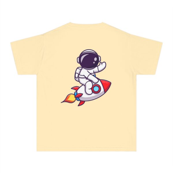 Kid's Astronaut and Rocket Back Printed T-shirt - Butter - Image 3
