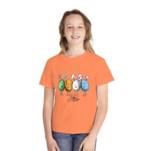 Kid's Happy Easter Printed T-shirt - Melon