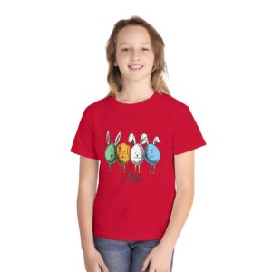 Kid's Happy Easter Printed T-shirt - Red