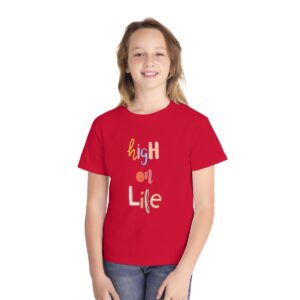 Kid's Red High On Life Printed T-shirt