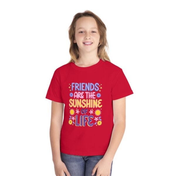 Kid's Friends Are Sunshine Printed T-shirt - Red - Image 3