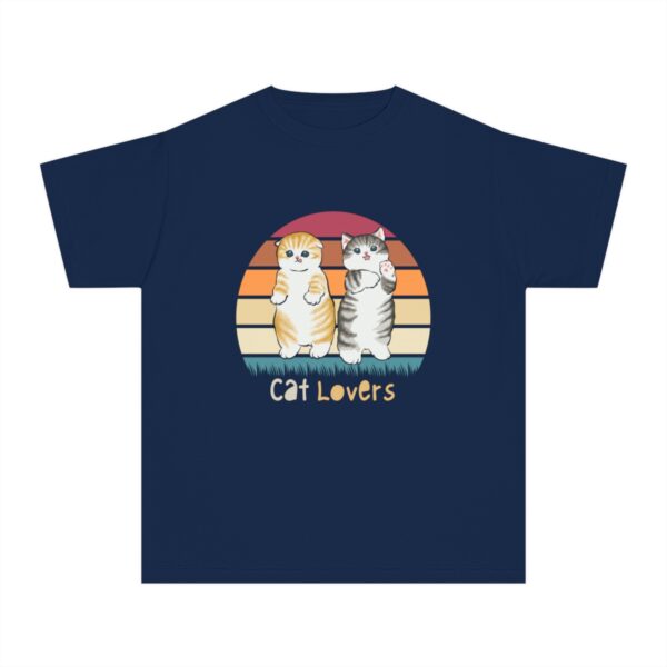Kid's Cat Lover Printed T-shirt - True Navy - Image 2