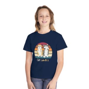 Kid's Cat Lover Printed T-shirt - True Navy