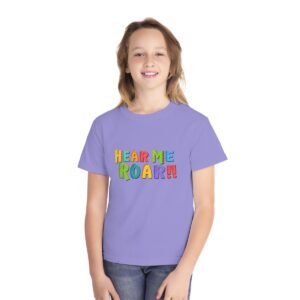 Kid's Hear Me Roar Printed T-shirt - Violet