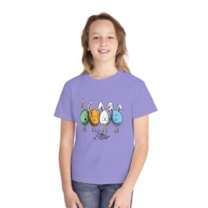 Kid's Happy Easter Printed T-shirt - Violet