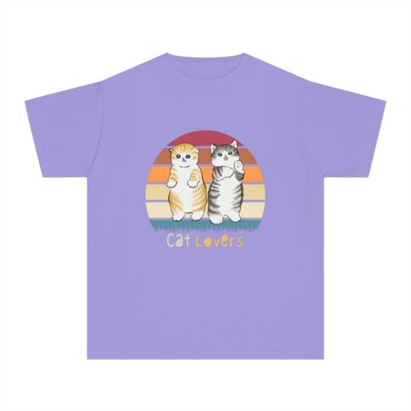 Kid's Cat Lover Printed T-shirt - Violet - Image 2