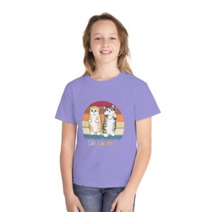 Kid's Cat Lover Printed T-shirt - Violet