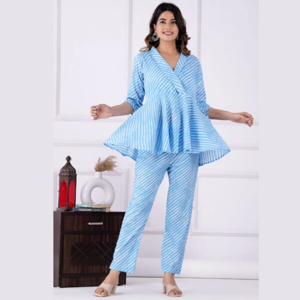 Blue Hand Block Print Jaipuri Co-ord Set - Image 2