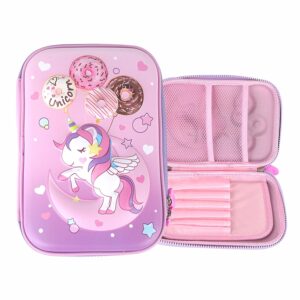 grabwhole kids best soft toy sipper Cute Unicorn hardtop 3d Pouch school stationary for kids game education gift