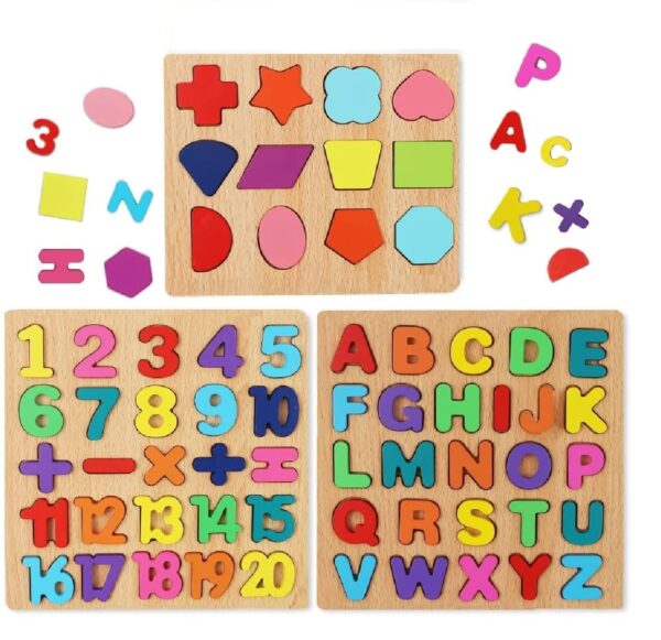 Wooden Learning Board: Alphabet, Numbers & Shapes Puzzle Toys - Image 3