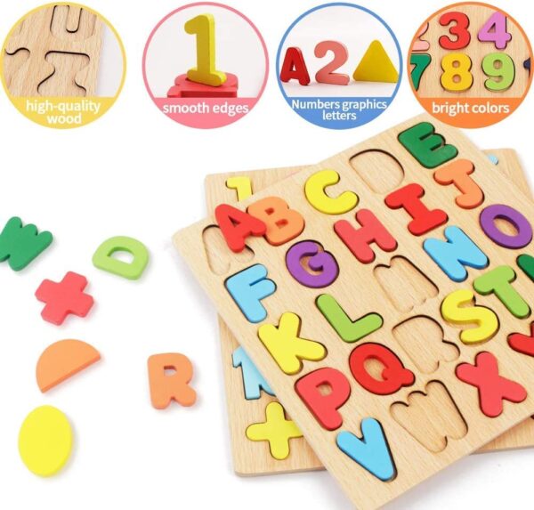 Wooden Learning Board: Alphabet, Numbers & Shapes Puzzle Toys - Image 4