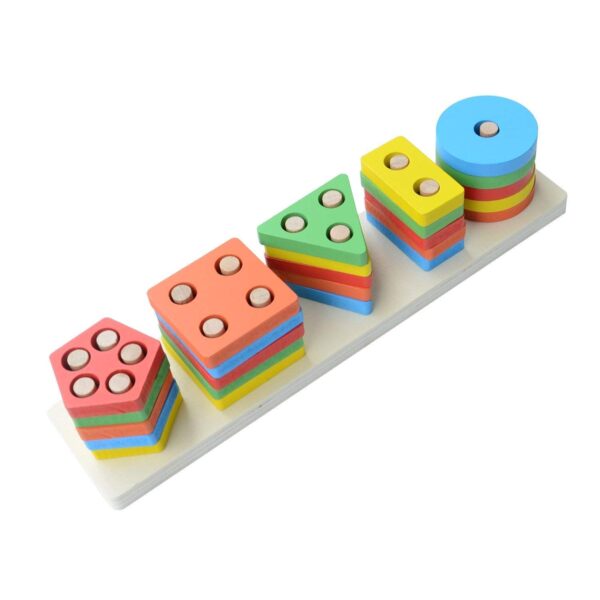 Wooden Geometric Shape Stacker Puzzle (26 pieces) - Image 5
