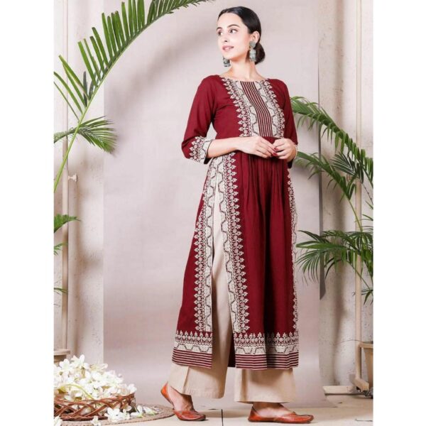 Reyon Foil Print Kurti with Coordinated Pant