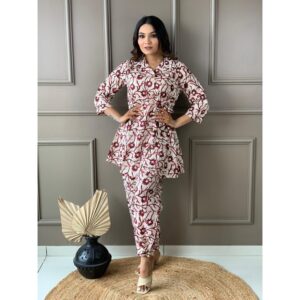 Beautiful Cotton Cord Set with Afgani Pant - Red
