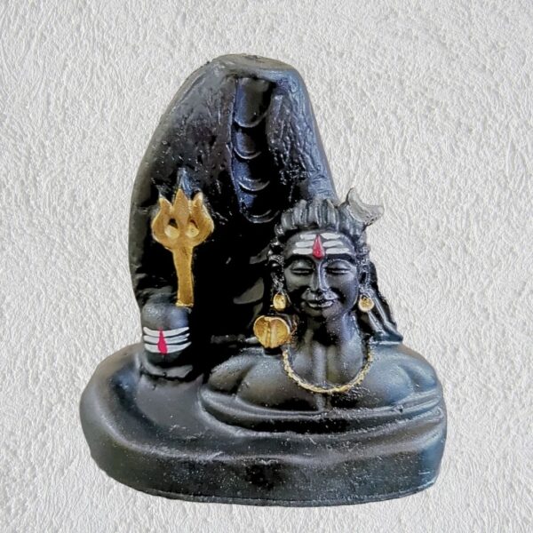Shiv Shankar Smoke Fountain Backflow Incense Holder with 10 Free Cones – Polyresin Showpiece (Multicolor, 8x9x10 cm) - Image 4