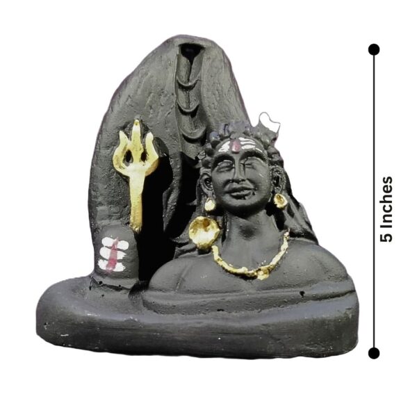 Shiv Shankar Smoke Fountain Backflow Incense Holder with 10 Free Cones – Polyresin Showpiece (Multicolor, 8x9x10 cm) - Image 3