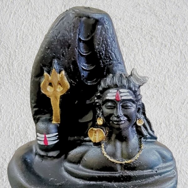 Shiv Shankar Smoke Fountain Backflow Incense Holder with 10 Free Cones – Polyresin Showpiece (Multicolor, 8x9x10 cm) - Image 2