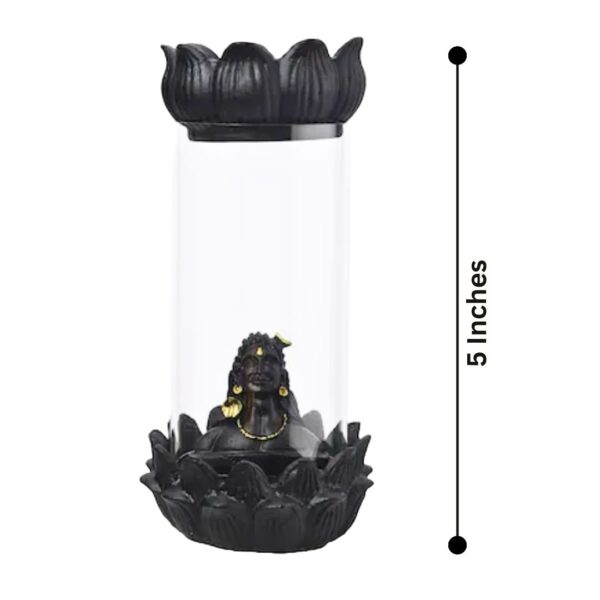 Ceramic Shiva Backflow Smoke Fountain Incense Burner with 10 Cones – Lord Shiva Dhoop Holder for Meditation & Home Decor (Black) - Image 3