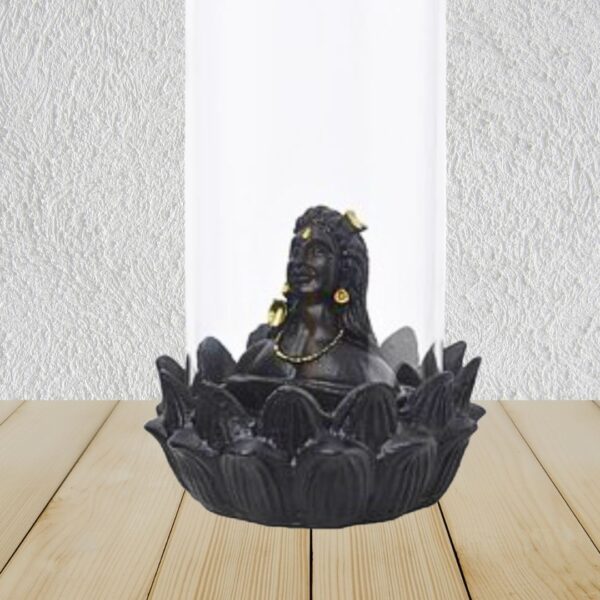 Ceramic Shiva Backflow Smoke Fountain Incense Burner with 10 Cones – Lord Shiva Dhoop Holder for Meditation & Home Decor (Black) - Image 2