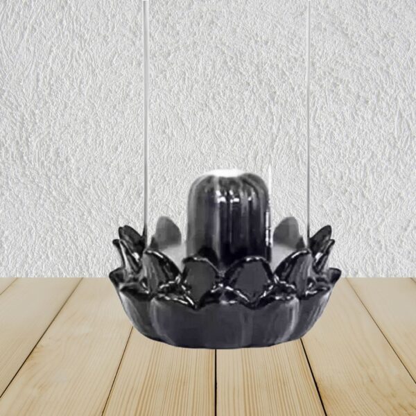 Ceramic Shivling Backflow Smoke Fountain Incense Burner with 10 Cones – Lord Shivling Dhoop Holder for Meditation & Home Decor (Black) - Image 5