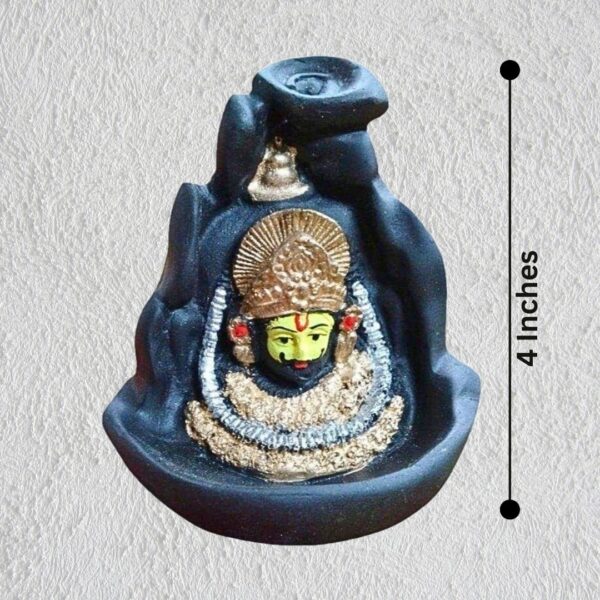 Shree Khatu Shyam Ji Smoke Fountain Backflow Incense Holder with 10 Free Cones – Polyresin Waterfall Showpiece (Multicolor, 8x9x10 cm) - Image 3