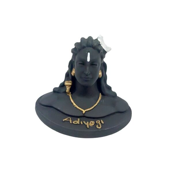 Adiyogi Lord Shiva Statue with Rudraksh Mala – Resin Idol for Car Dashboard, Home Decor & Pooja – Mahadev Murti Gift for Shivratri & Office Decor (Black) - Image 2